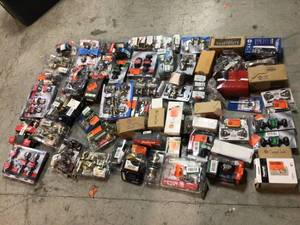 Lot of assorted Door Knobs and hardware various models and conditions open boxes see pictures