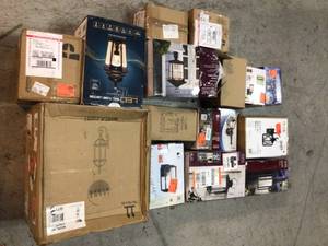 Large lot of assorted Wall Lanterns various models, sizes and conditions customer returns see pictures