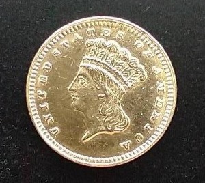 1887 Indian Princess $1 Gold Coin