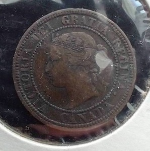 1876 Canadian 1 Cent Coin