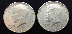 2 90% Silver Kennedy Half Dollars