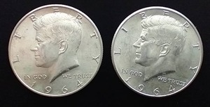 2 90% Silver Kennedy Half Dollars