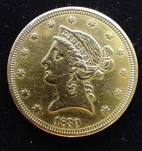 1839 Liberty Head $5 Gold Coin - WOW