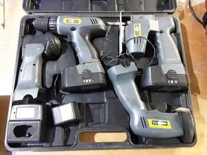 lot 7 image: Nikota 18 Volt Cordless Drill, Saw, Sander, Flashlight With2 Batteries, Charger & Case