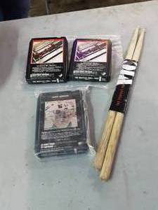 lot 46 image: Vintage Beatles & John Lennon 8-Track Tapes, Pair Of Drum Sticks