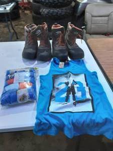 lot 59 image: 2-Pair North Face Size 6 Boots, 1-Pkg New Boxer Briefs Size Medium 8, Jordan Tank Size 8