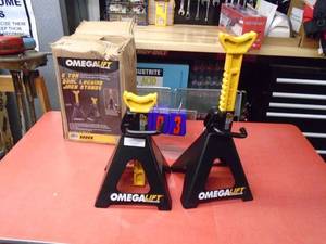 New Omega lift 6 ton jack stands, New in box. Was a show display. As shown.