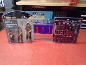 Locking Pliers & screwdriver sets. As shown.