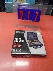 Tool Shop 160 piece titanium drill bit set. Was a store display. As shown.