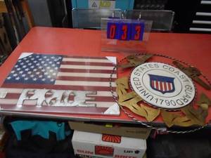 US Coast Guard display & pride flag. As shown.