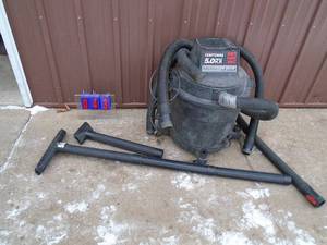 Craftsman 16 gallon shop vacuum with accessories. Tested & works. As shown.