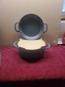 Belgique 7.5 Quart Non-stick 2 in 1 Hard Anodized 2-in-1-Pan