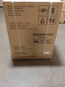 Husky Regular Duty Welded 24-Gauge Steel 2-Door Garage Base Cabinet in Black (24 in. W x 33 in. H x 16 in. D) not used see pictures