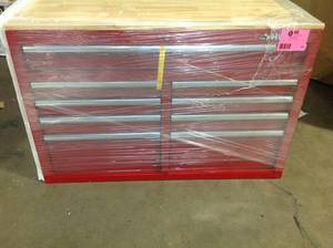 Husky 46 in. W x 24.5 in. D 9-Drawer Gloss Red Deep Tool Chest Mobile Workbench