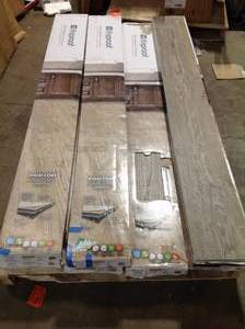 6 boxes of Livingproof Amherst Oak 8.7 in. W x 72 in. L Luxury Vinyl Plank Flooring (26 sq. ft.  case) see pictures