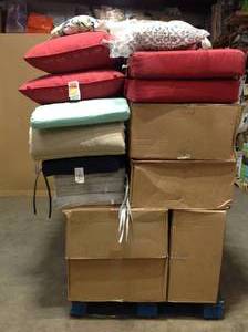 Pallet with assorted Outdoor Patio Cushions various models and colors not used customer returns see pictures
