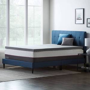 lot 341 image: Lucid Restore Bamboo Charcoal and Aloe Infused Memory Foam Mattress Topper, 3, Queen Model WMLU30QQ30BT