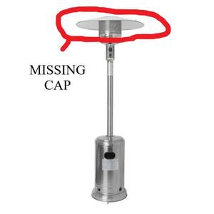 lot 304 image: Hampton Bay 48000 BTU Stainless Steel Patio Heater, NCZH-G-SS - Missing Cap.