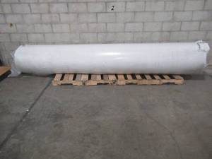 lot 407 image: Approximately 12 x 98 Roll of Darker Beige Carpeting With Poly Back. About 12 Pile.
