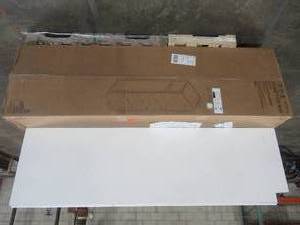 lot 408 image: Pallet of 3 Hampton Bay Cambridge Shaker Assembled 18x84x24 in. PantryUtility Cabinet with 2 Soft Close Doors in White - Needing repair.