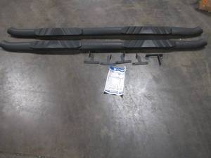 lot 415 image: Tyger Rider Running Boards Compatible with 2020-2022 Jeep Gladiator JT - One Board is bentdented. Missing a lot of the mounting brackets - For partsrestore.