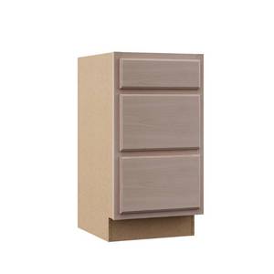 lot 365 image: Hampton Bay Assembled 18x34.5x24 in. Drawer Base Kitchen Cabinet (Top Drawer Needs Repair)