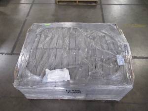 lot 377 image: Patio-on-a-Pallet 18 in. x 18 in. Concrete Gray Variegated Traditional Yorkstone Paver (Pallet of 64-Pieces) Model 31242