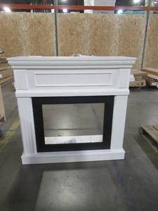 lot 379 image: Grantley 40 in. Freestanding  Fireplace Mantle  (Mantle Only Missing Heating element & Tempered Glass)