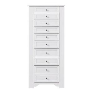 lot 395 image: Home Decorators Collection Bradstone White Jewelry Armoire ModelJS-3426-A (Damage To Top See Photos)