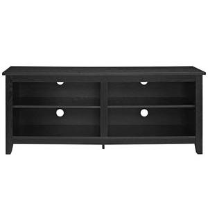 lot 427 image: Walker Edison Essential Black Storage Entertainment Center, HD58CSPBL - Open Carton - Think all pieces may be there - Slight corneredge dings.