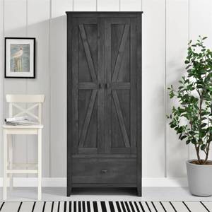 lot 432 image: SystemBuild Ameriwood SystemBuild Farmington 30 Wide Storage Cabinet, Rustic Gray, 7533196COM - Open Carton.