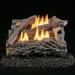 lot 441 image: Lost River 18 in. Vent-Free 30,000 BTU Dual Fuel Gas Log Set Traditional Oak.