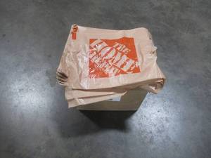 lot 602 image: One Case of 11 12 x 6 12 x 20 Plastic Retail Shopping Bags from Home Depot. - 2000 Count.