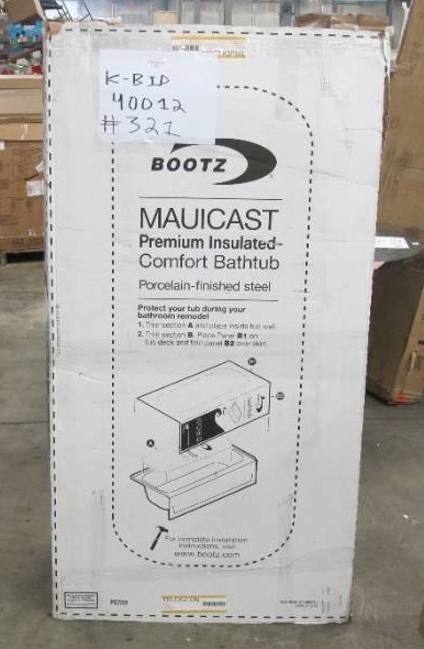 Bootz Industries MauiCast Rectangular Soaking Bathtub, 60 in L x 30 in W, Right Drain, White 011-3444-00