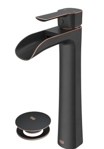 VIGO VG03024ARB2 Niko Single-Handle Vessel Sink Faucet with Pop-Up Drain in Antique Rubbed Bronze