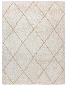 Gertmenian Micro Shag Diamond Ivory 5 ft. 3 in  x 7 ft. Trellis Shag Indoor Area Rug