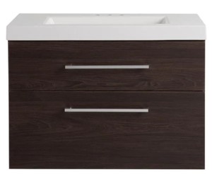 Domani Larissa 31 in. W x 19 in. D Bathroom Vanity in Elm Ember with Cultured Marble Vanity Top in White with White Sink