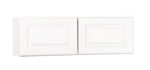 Hampton Bay Hampton Satin White Raised Panel Stock Assembled Wall Bridge Kitchen Cabinet (30 in. x 12 in. x 12 in.)
