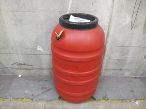UpCycle Products Upcycle 55 Gallon (220 Liters) Terra Cotta Colored Plastic Rain Barrel