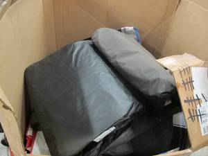 Pallet of over 20 PE Large Sized Lightweight Vinyl Tarps - UntestedUnchecked - Over 300 lbs