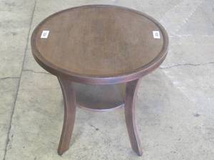 Metal Circular Outdoor Table with Wood Finish - 21.5 Round