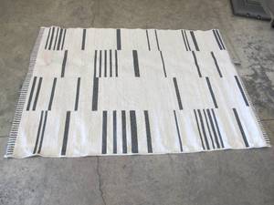 Multi-Tier Bars Outdoor Rug GrayCream - Project 62 - Red Stain