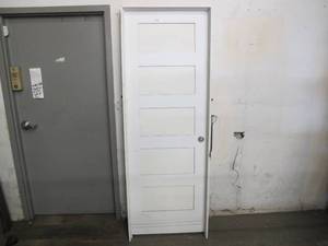 Masonite 30 in. x 80 in. 5-Panel Left-Handed Hollow-Core Smooth Primed Composite Single Prehung Interior Door