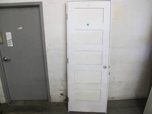 Masonite 30 in. x 80 in. 5-Panel Right-Handed Hollow-Core Smooth Primed Composite Single Prehung Interior Door