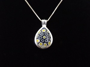 .925 Sterling Silver Interchangeable Murano Millefiori Pendant Necklace Set