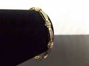 .925 Sterling Silver Diamond Accented Vermeil Bracelet