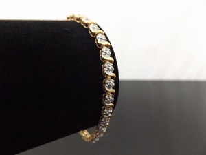 .925 Sterling Silver Diamond Accented Vermeil Bracelet