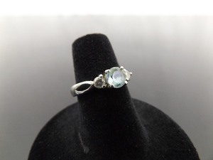 .925 Sterling Silver Faceted Topaz Ring Size 6