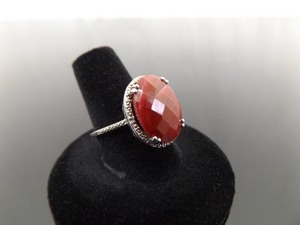 .925 Sterling Silver Genuine Ruby and Diamond Ring Size 8.25