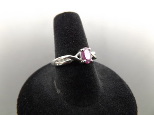 .925 Sterling Silver Oval Cut Ruby Ring Size 8